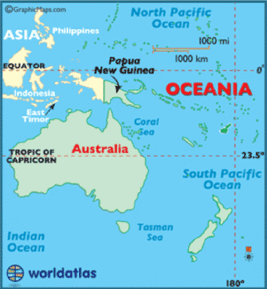 locator map of Papua New Guinea